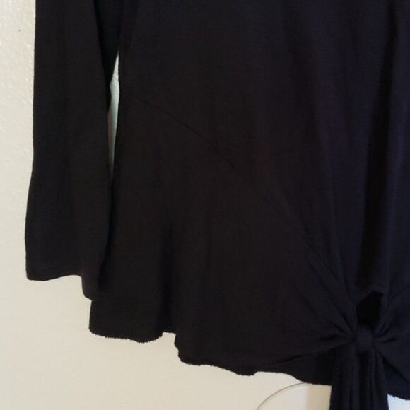 Vera Wang Black Bottom Wrap Long Sleeve Shirt XS - Picture 5 of 9
